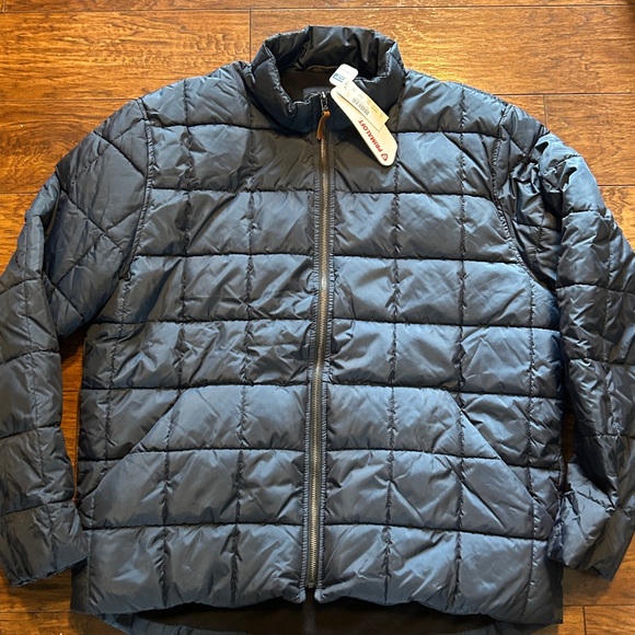 J.CREW puffer jacket insulated blue quilted fleece-lined leather-pull X- LG NWT - Picture 11 of 15
